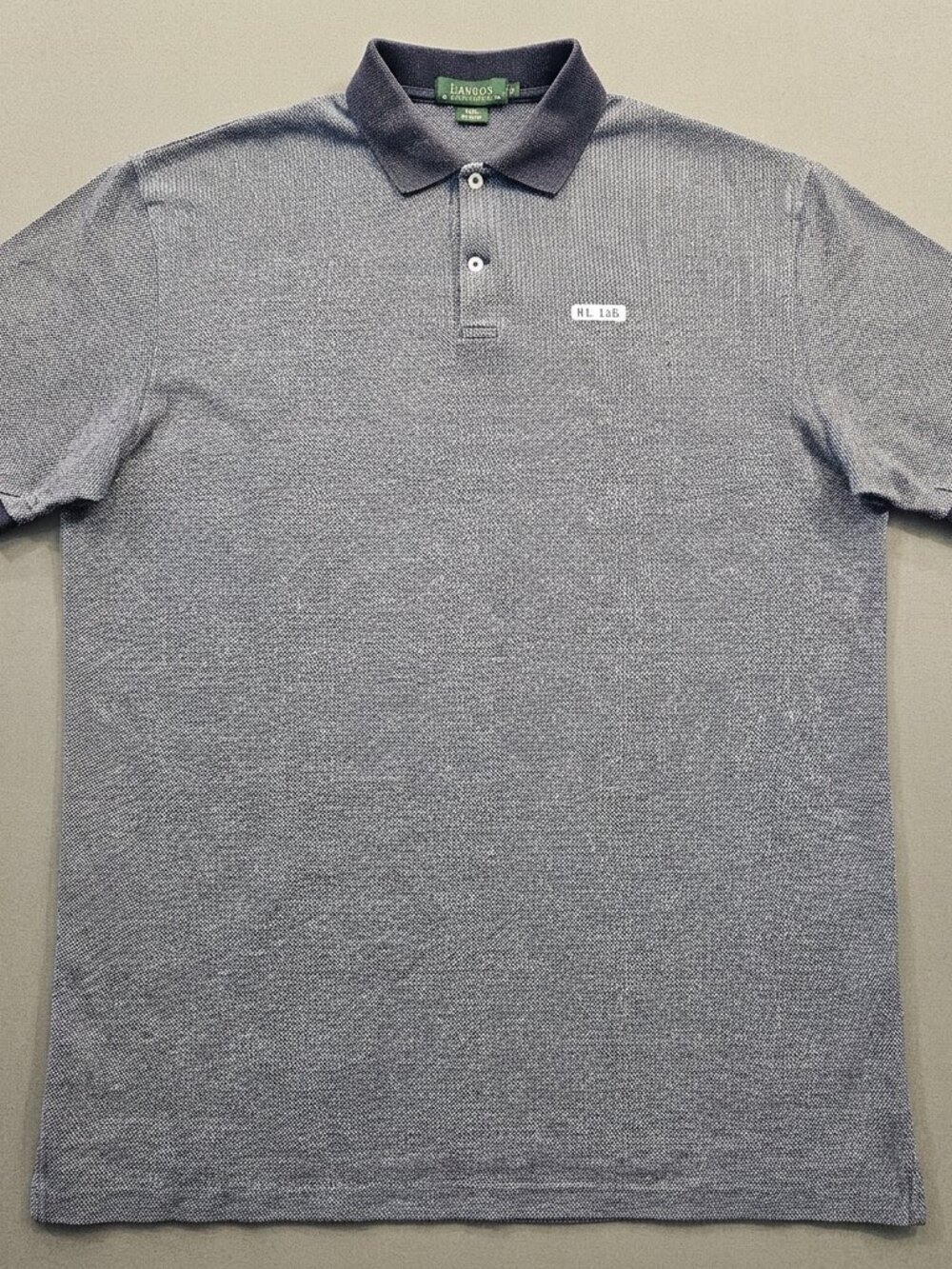 Lauren Ralph Lauren Men's Textured Knit Polo Shirt - Size Large - Navy/Grey